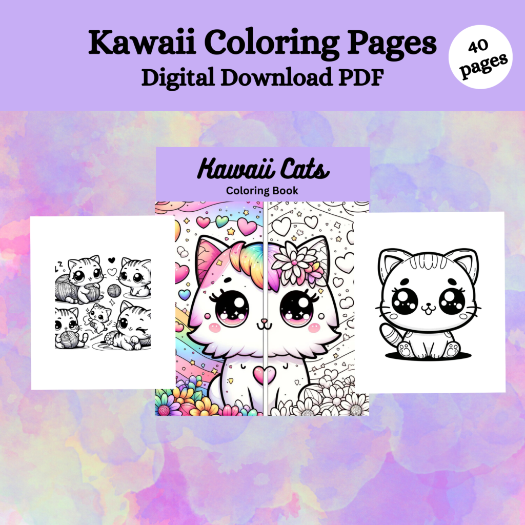 Kawaii Cats Coloring Pages